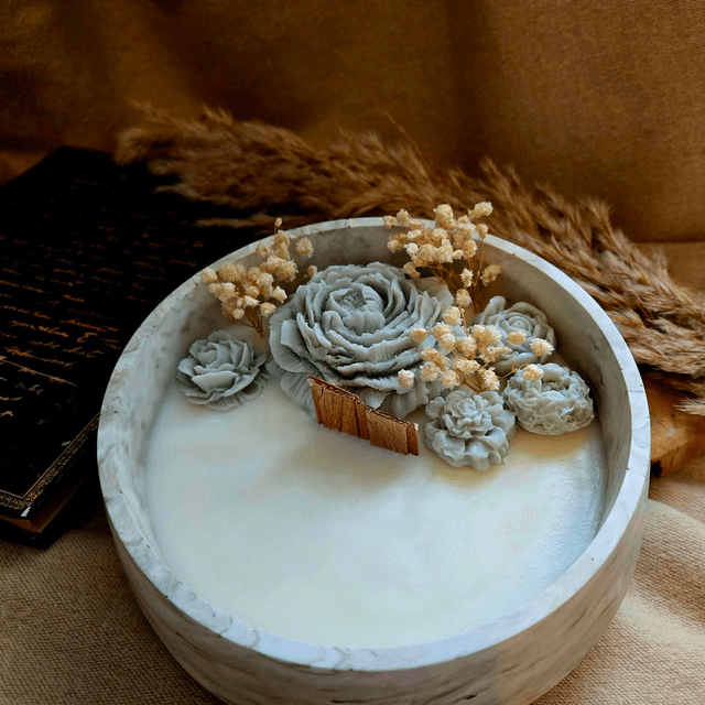 Corbeille Bougie Florale 500gr