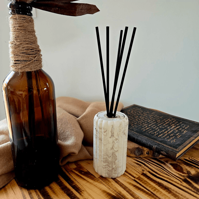 Diffuseur à tiges marbré beige 