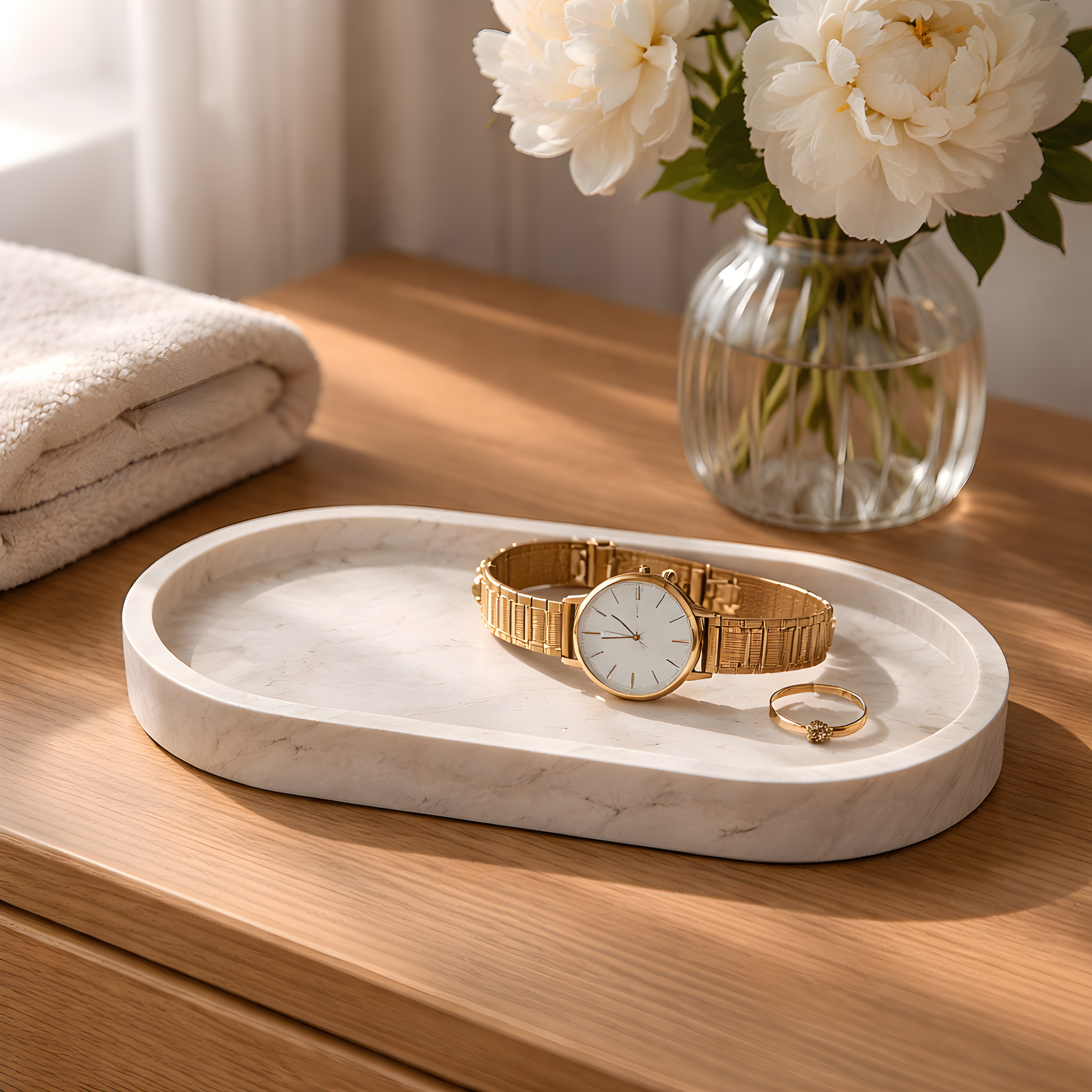 Plateau ovale 18 cm - Beige
