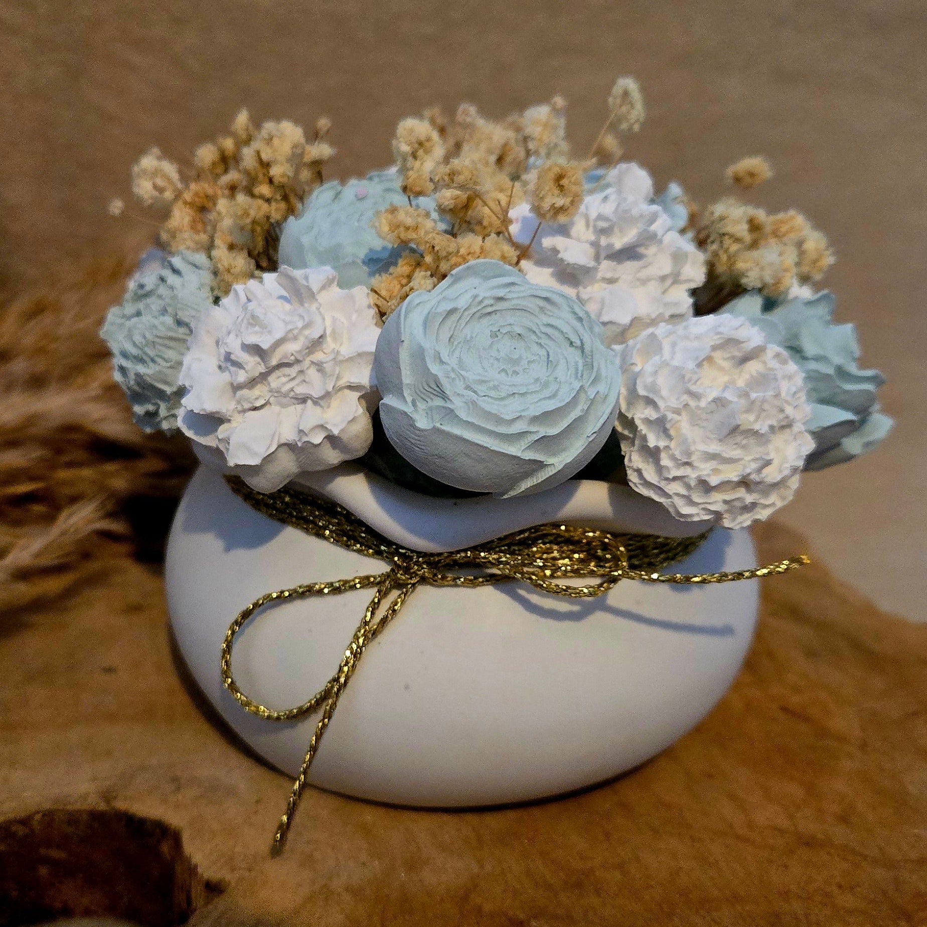 Bouquet éternel blanc/vert